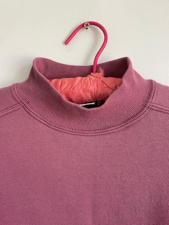 vintage XL Chic mauve, mock-neck sweatshirt,  mad… - image 3