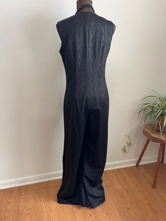 vintage 1970’s jacquard black sleeveless jumpsuit… - image 8