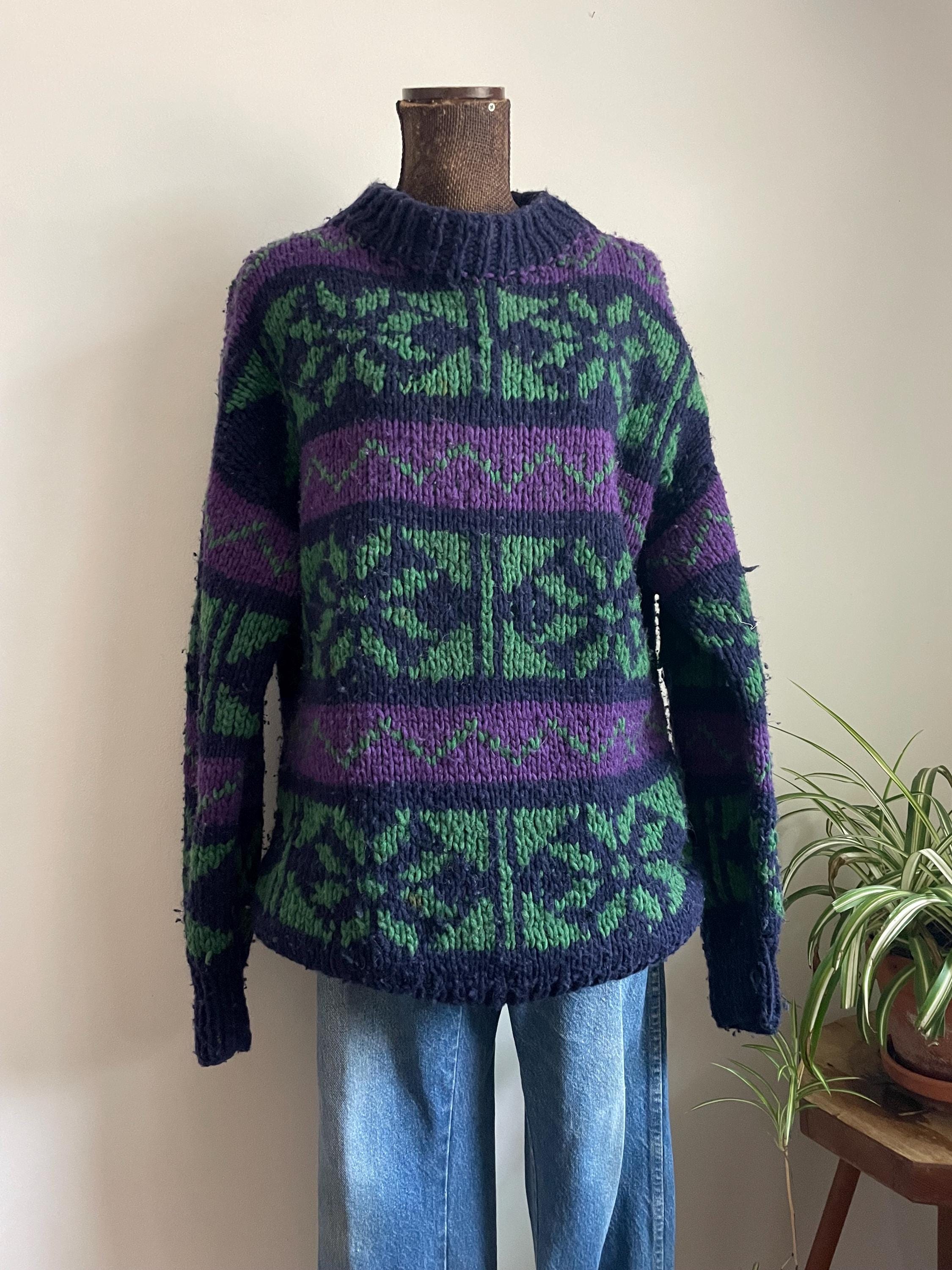 トップス Vintage 80s Hand Made Ecuador Knit 80s Ecuador Sweater - Etsy