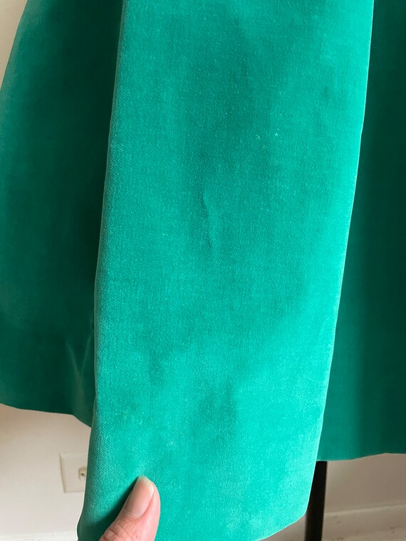 Vintage 1950s velvet teal turquoise cocktail dres… - image 9