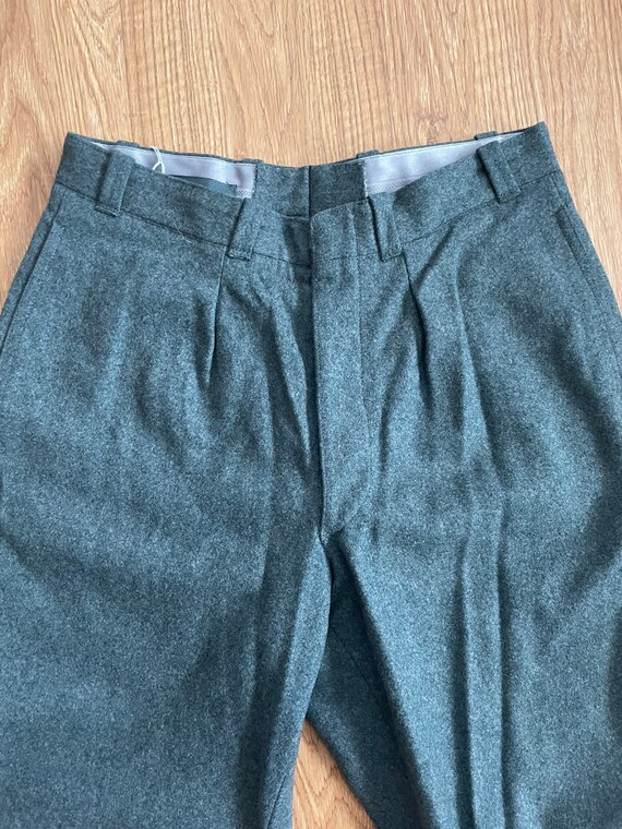 Vintage wool military pants 30x30 Grayish green - image 3