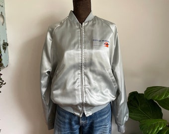 Vintage 1980s medium satin Muskegon bomber jacket Aristo Jac