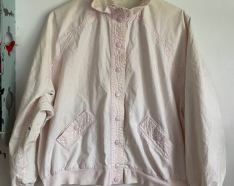 Vintage 1980s large Jantzen pale pink cotton jacket lightweight