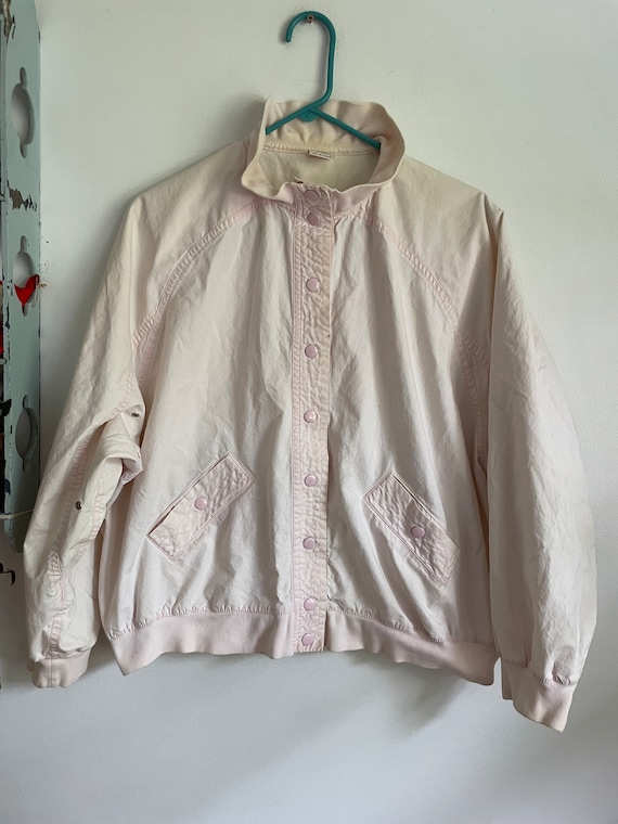 Vintage 1980s large Jantzen pale pink cotton jacke