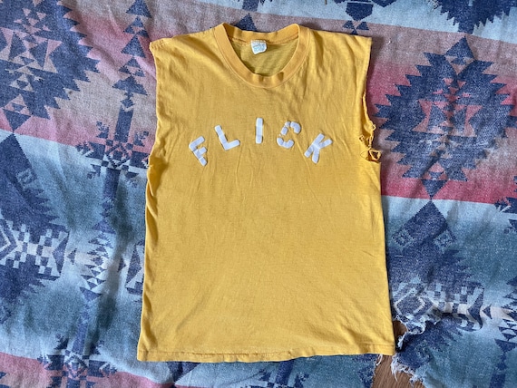Vintage Medium Mayo Spruce T-shirt Turned Tank Flocked
