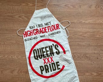 vintage flour sack apron Queen’s Pride