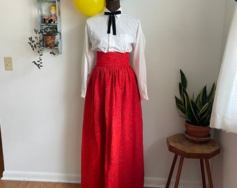 Vintage 1960’s red maxi skirt woven small