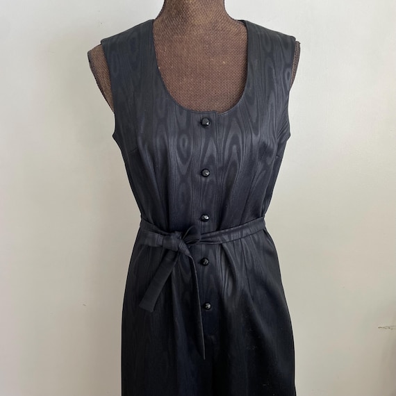 vintage 1970’s jacquard black sleeveless jumpsuit… - image 3