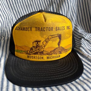 Vintage tractor sales trucker hat snap back Muskegon