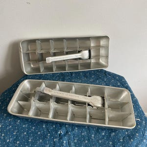 Vintage aluminum, ice cube trays icemaker General Electric set of two