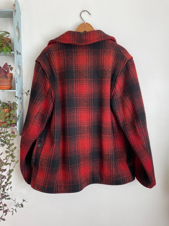 Vintage 1940s/50s Rough-In wool plaid hunting bir… - image 7