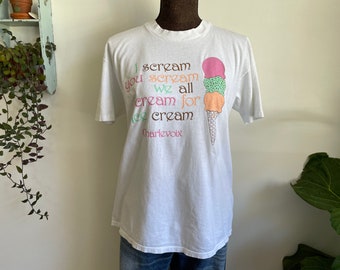 Vintage ice cream t-shirt souvenir Charlevoix 1990s Large