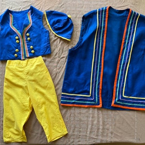 Vintage 1950&#39;s  24(?) months kid’s costume and matching adult vest clown Halloween