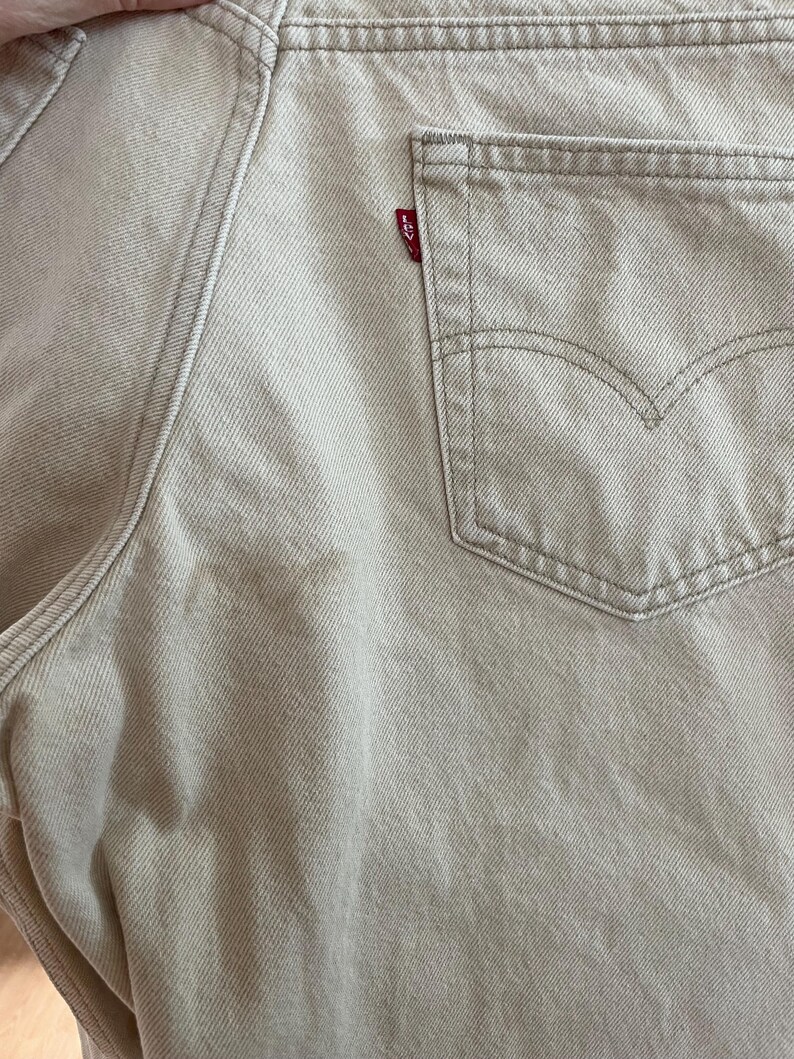 Vintage Levi’s 550 red tabs beige jeans 34X 29 relaxed fit image 10