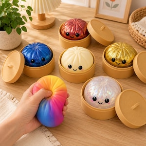Kawaii Dumpling Squishy Leksak, Stresslindrande Squishy, Söt Sensorisk Fidget Leksak, Ångestlindrande Gåva, Långsamt Risande ADHD Skrivbordsleksak