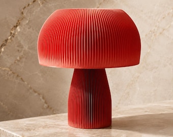 Mushroom Table Lamp, Modern Sculptural Accent Light, Minimalist Bedside Lamp, Designer Home Decor Lighting, Artistic Contemporary Mushroom