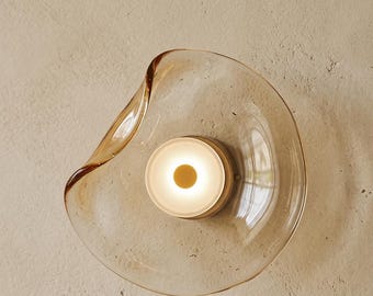 Applique da parete in vetro organico, lampada da parete a bolle d'ambra, illuminazione moderna e minimalista, lampada da comodino, decorazione Art Déco unica, lampada a luce calda