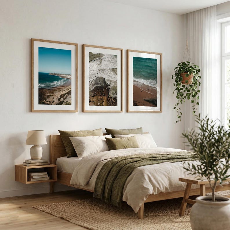 Portugal Atlantic Surf Photography Set of 3, Beach House Wall Art ...