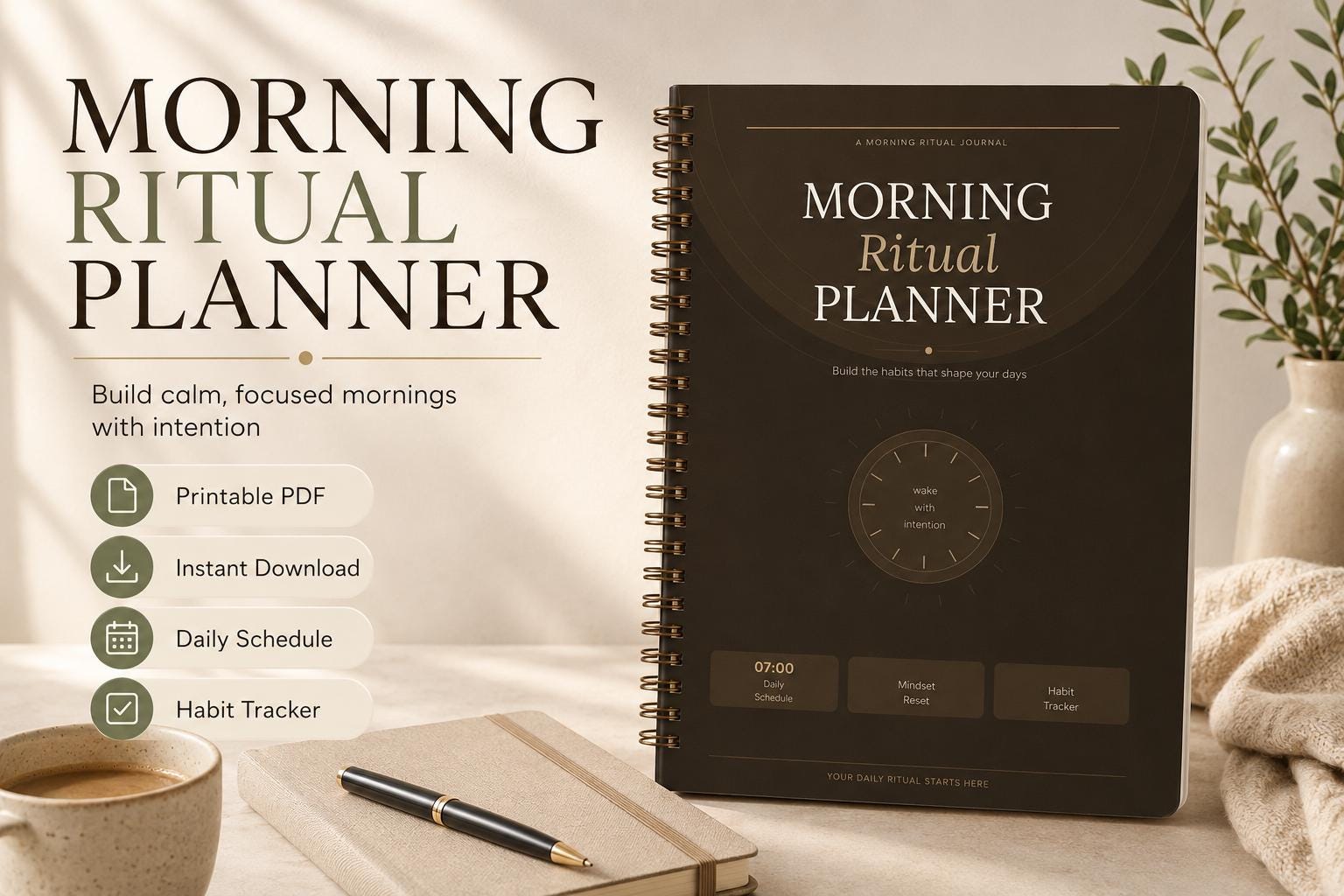 Morning Ritual Planner Printable, Morning Routine Planner, Daily Habit ...
