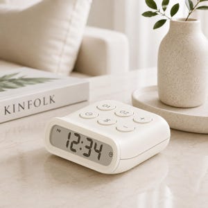 Mini Digital Alarm Clock & Timer – Portable Battery Powered Kitchen Desk Clock