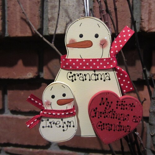 Décoration de Noël pour grand-mère, premier Noël personnalisé pour grand-mère, faire-part de grand-parent, nouveau-né pour grand-mère personnalisé