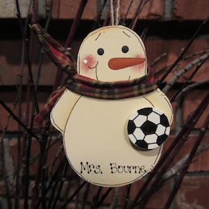 Personalized Soccer Ornament - Personalized Sports Ornament, personalized snowman ornament, personalized soccer, soccer Christmas ornament