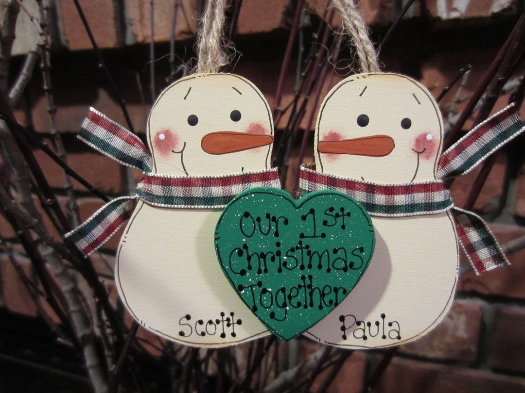 Personalized Snowmen Couple Ornament - Our 1st Christmas Together ...