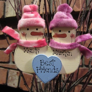 Personalized Best Friend Ornament, Best Friends Snowmen, BFF Personalized Ornament, Best Friend Christmas Ornament, BFF Gift Personalized