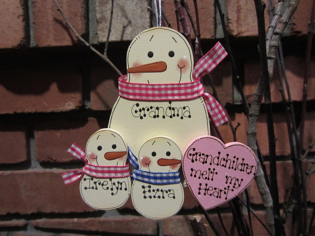 Grandma Personalized Ornament, Grandchildren Melt My Heart, Grandparent ...