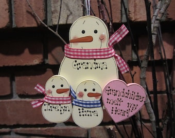 Grandma Personalized Ornament, Grandchildren melt my Heart, Grandparent Ornament, Personalized Grandma Ornament, Grandparents to Grandchild