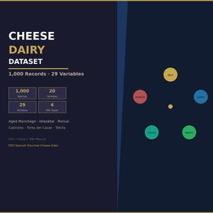 Chesee dairy dataset – 1,000 Records · 29 Variables | Premium Excel + CSV + PDF Manual