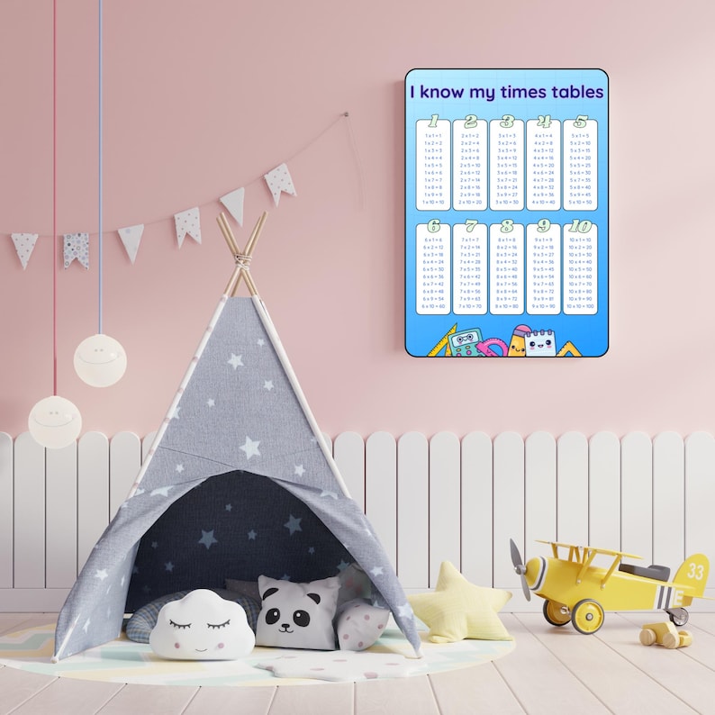 Times Tables Poster 1 10 Blue Multiplication Chart digital Download times-tables-poster-1-10-blue-multiplication-chart-digital-download