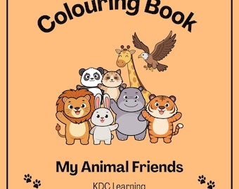 My Animal Friends Coloring and Tracing Book for Toddlers | 50 Pages (Digital Download)