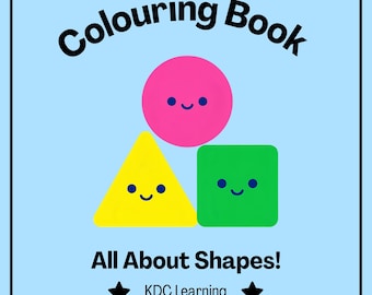 Toddler Shapes Coloring Book | Circle, Square, Triangle, Star, Heart (Digital Download)