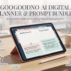 Ultimate AI & GoodNotes Student Planner Template | ADHD Friendly Digital Planner, ChatGPT Prompt Engineering Bundle Ada