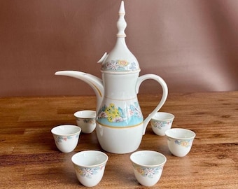Haviland Limoges Dallah koffieservies – Porselein Frankrijk – Oosterse stijl – Koffiepot voor 6 kopjes – Vintage