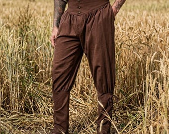 Keltische linnen broek heren | Noorse Vikingbroek | Middeleeuwse renaissancekleding | Historisch LARP re-enactment festivalkostuum | SCA-broek