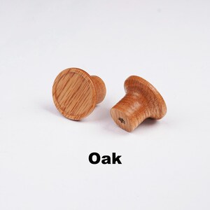 Assorted Solid Wood Cabinet Knobs, Natural Wooden Drawer Pulls, Rustic Dresser Knobs, Walnut Oak Cherry Wood Hardware image 9