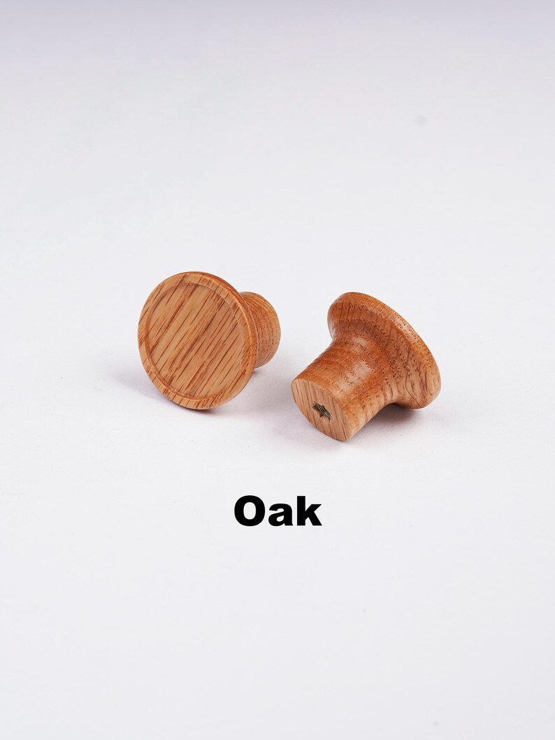 Assorted Solid Wood Cabinet Knobs, Natural Wooden Drawer Pulls, Rustic Dresser Knobs, Walnut Oak Cherry Wood Hardware image 9