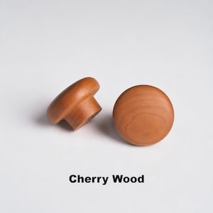Assorted Solid Wood Cabinet Knobs, Natural Wooden Drawer Pulls, Rustic Dresser Knobs, Walnut Oak Cherry Wood Hardware image 14