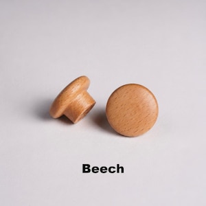 Assorted Solid Wood Cabinet Knobs, Natural Wooden Drawer Pulls, Rustic Dresser Knobs, Walnut Oak Cherry Wood Hardware image 16