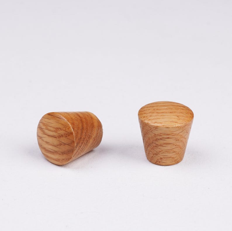 Solid Wood Round Cabinet Knobs, Natural Wooden Drawer Pulls, Minimalist Wood Dresser Knobs for Kitchen Cabinet, Wardrobe, Cupboard Oak-L