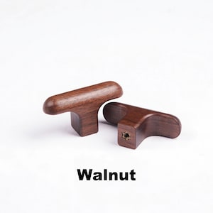 Assorted Solid Wood Cabinet Knobs, Natural Wooden Drawer Pulls, Rustic Dresser Knobs, Walnut Oak Cherry Wood Hardware T