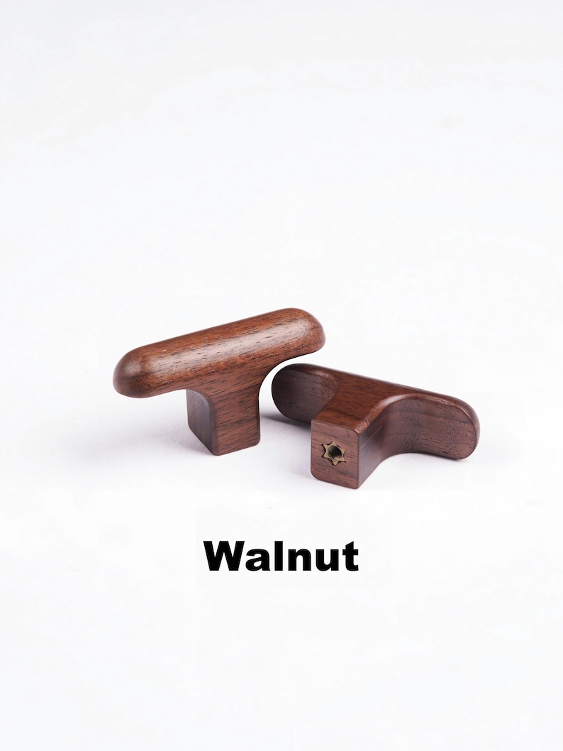 Assorted Solid Wood Cabinet Knobs, Natural Wooden Drawer Pulls, Rustic Dresser Knobs, Walnut Oak Cherry Wood Hardware T