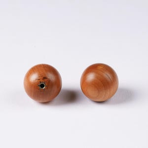 Solid Wood Round Cabinet Knobs, Natural Wooden Drawer Pulls, Minimalist Wood Dresser Knobs for Kitchen Cabinet, Wardrobe, Cupboard Cherry-Q