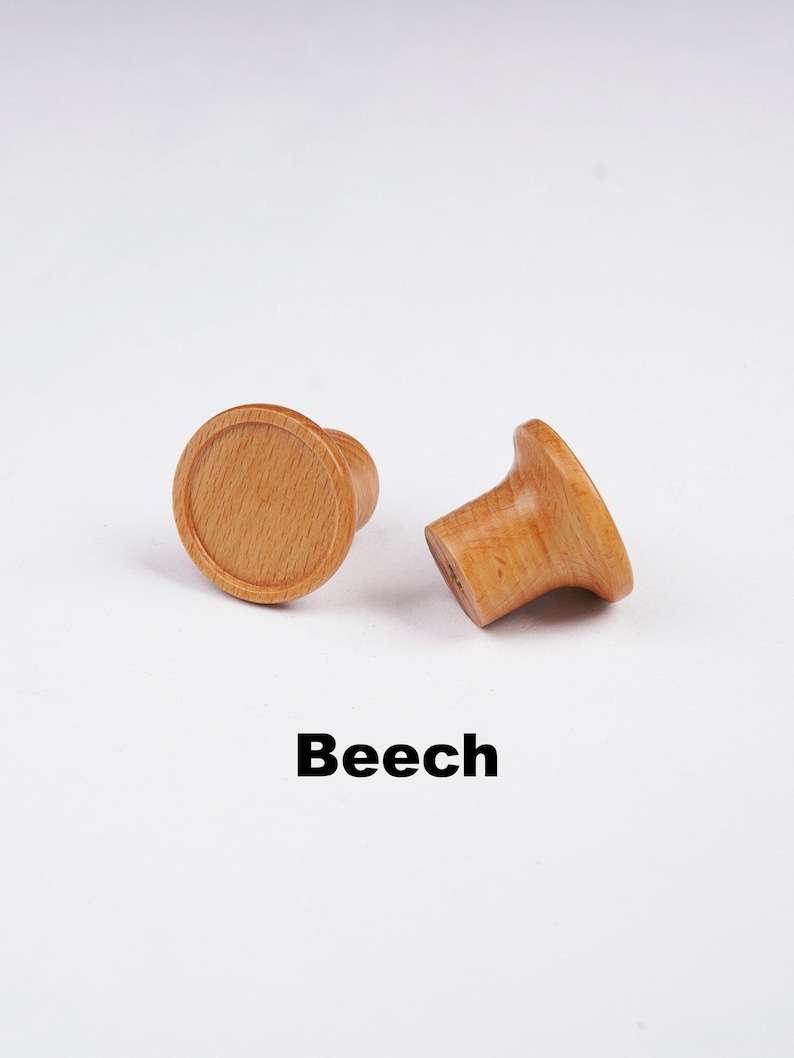 Assorted Solid Wood Cabinet Knobs, Natural Wooden Drawer Pulls, Rustic Dresser Knobs, Walnut Oak Cherry Wood Hardware image 8