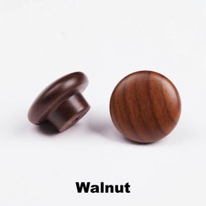 Assorted Solid Wood Cabinet Knobs, Natural Wooden Drawer Pulls, Rustic Dresser Knobs, Walnut Oak Cherry Wood Hardware image 17