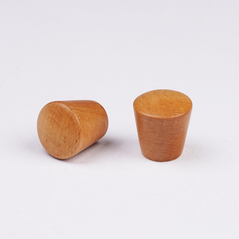 Solid Wood Round Cabinet Knobs, Natural Wooden Drawer Pulls, Minimalist Wood Dresser Knobs for Kitchen Cabinet, Wardrobe, Cupboard Beech-L