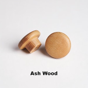 Assorted Solid Wood Cabinet Knobs, Natural Wooden Drawer Pulls, Rustic Dresser Knobs, Walnut Oak Cherry Wood Hardware image 15