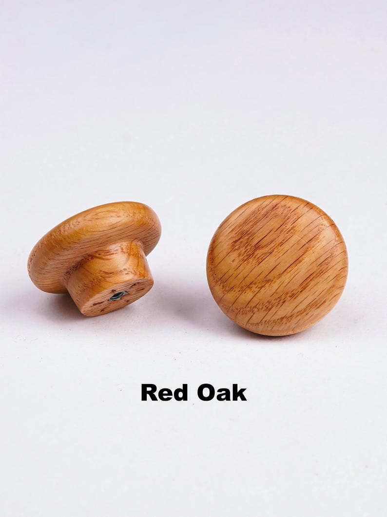 Assorted Solid Wood Cabinet Knobs, Natural Wooden Drawer Pulls, Rustic Dresser Knobs, Walnut Oak Cherry Wood Hardware image 12